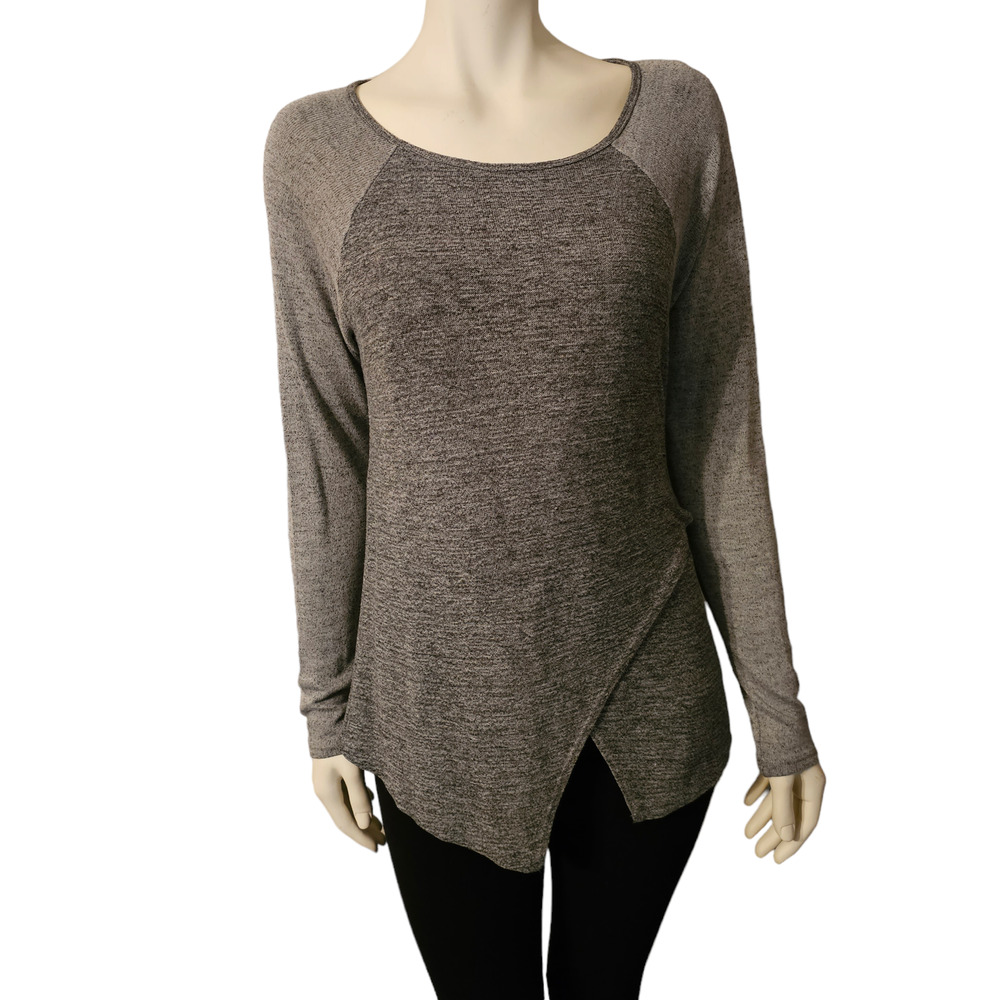 Michael Stars Asymmetrical Front Sweater Tunic Gray O/S